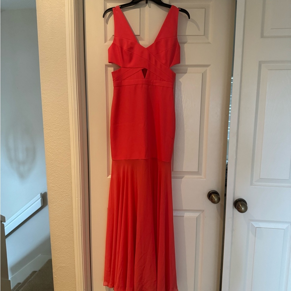 Elegant Coral Evening Gown